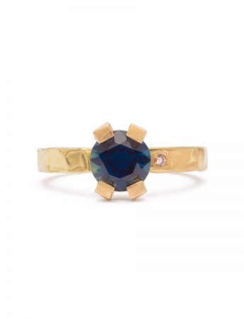 Four Claw Melted Ring – Blue Sapphire