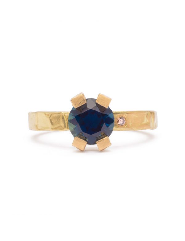 Four Claw Melted Ring – Blue Sapphire