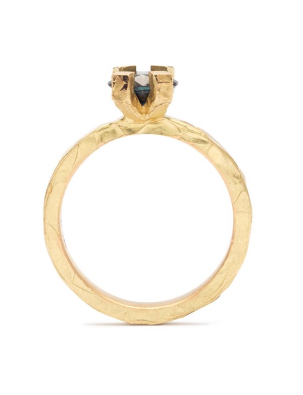 Four Claw Melted Ring – Blue Sapphire
