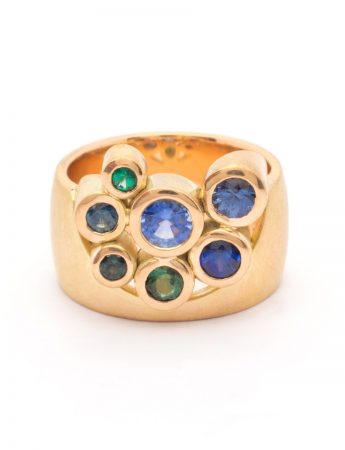 Garden of the Beloved Ring – Green, Blue & Gold