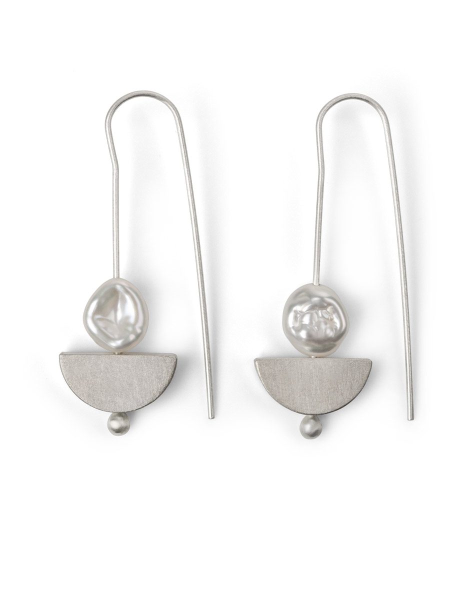 Holding the Balance Pearl Hook Earrings