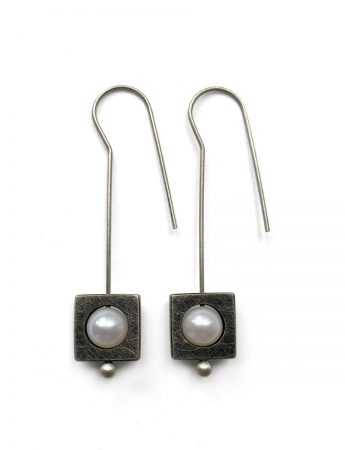 Pair of Opposites Pearl Hook Earrings