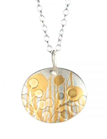 Wattle Embossed Necklace – Silver & Gold