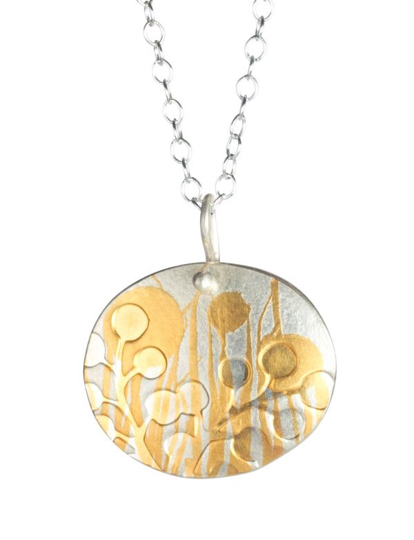 Wattle Embossed Necklace – Silver & Gold