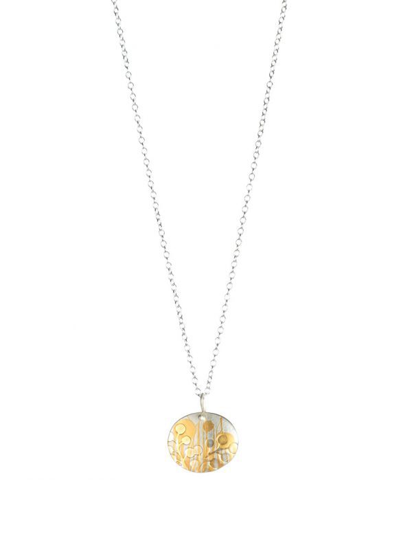 Wattle Embossed Necklace – Silver & Gold