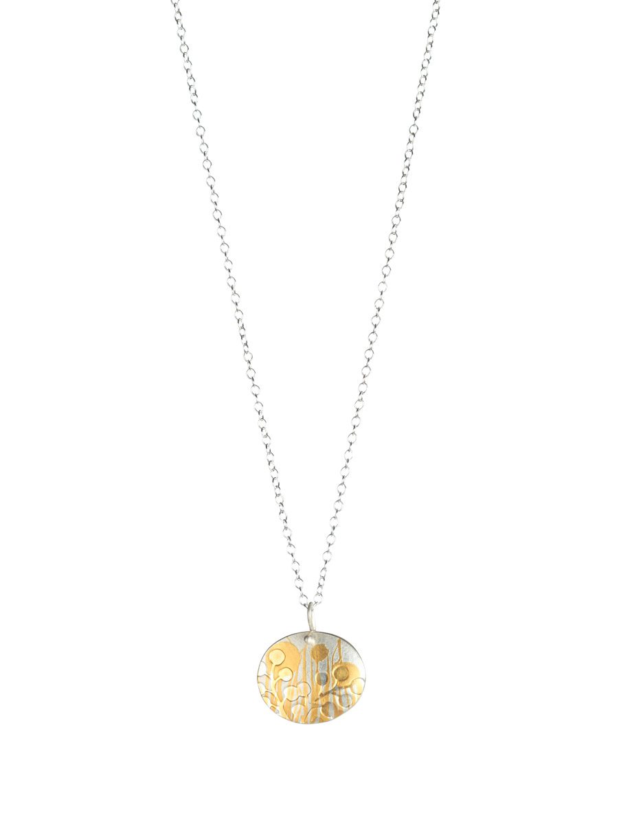 Gold and silver pendant necklace deals