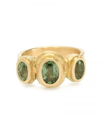 Corina Ring – Gold & Green Sapphires