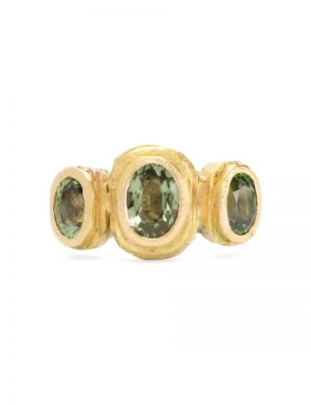 Corina Ring – Gold & Green Sapphires