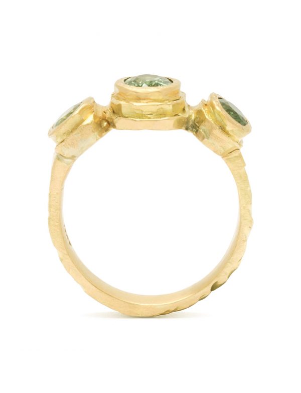 Corina Ring – Gold & Green Sapphires