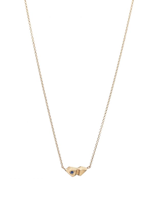 Crystalline II Pendant Necklace – Gold & Blue Sapphire