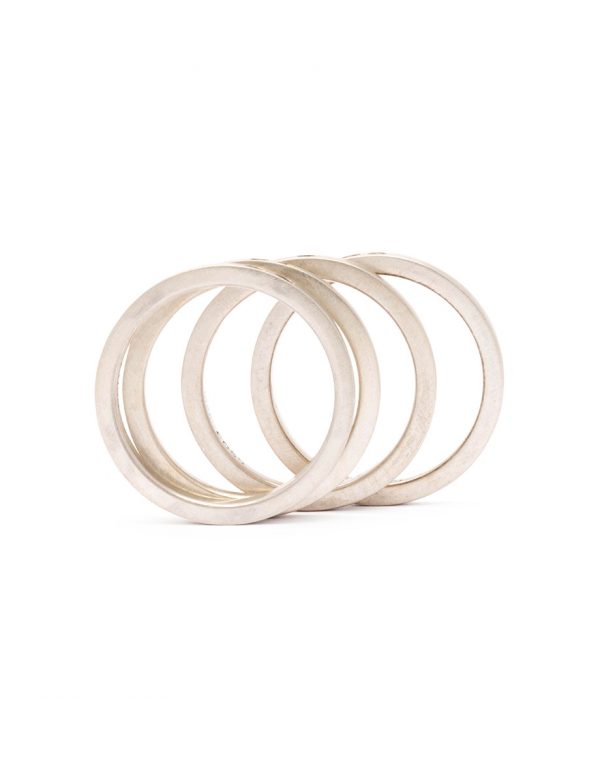 Event Horizon Four Stack Ring – Silver & Black Diamonds
