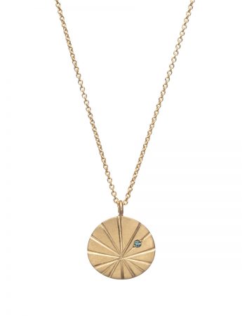 Fan Shell Pendant Necklace – Gold & Blue Sapphire