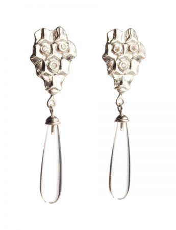 Honey Drop Earrings – White Sapphire & Rock Crystal
