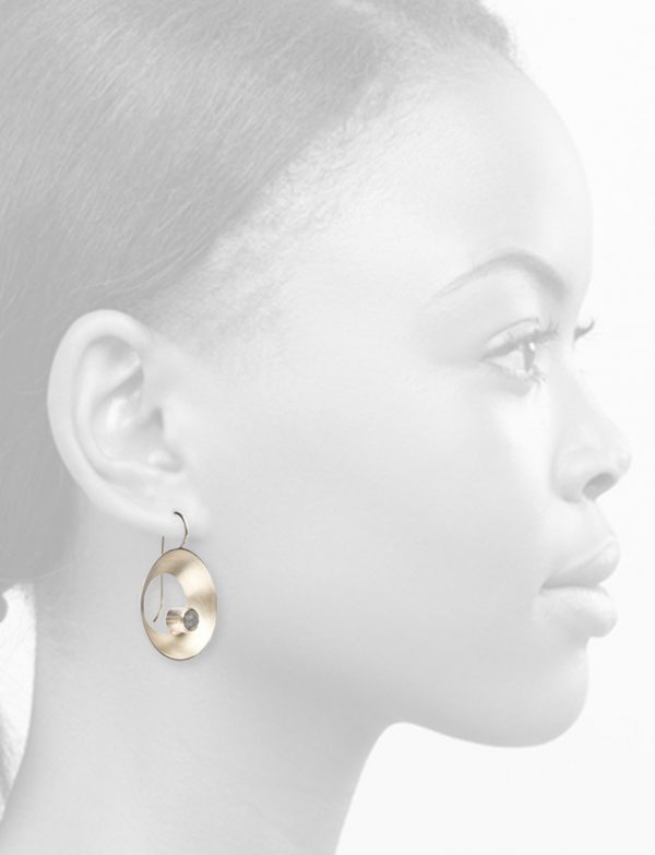 Large Open Sea Dish Hook Earrings – Rose Cut Moonstone