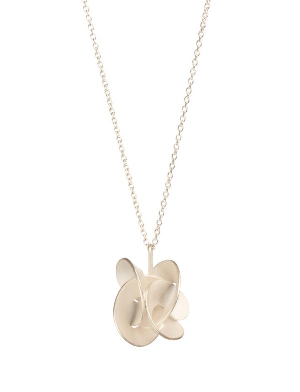 Medium Double Cloud Pendant Necklace – Silver