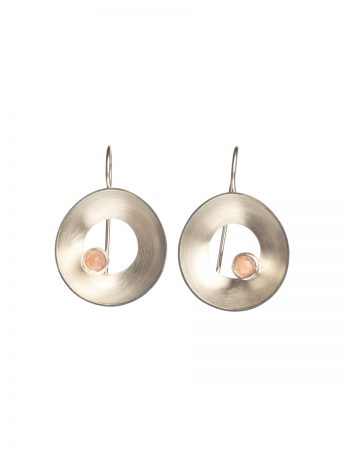 Medium Open Sea Dish Hook Earrings – Rose Cut Peach Moonstone