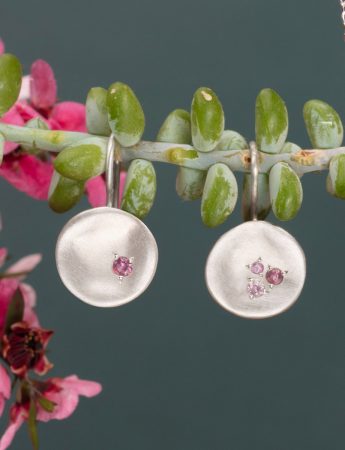 Posy Earrings – Silver & Pink Sapphires