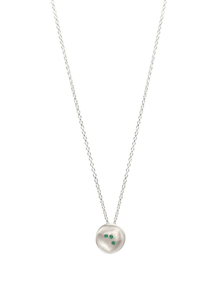 Posy Pendant Necklace – Silver & Emeralds