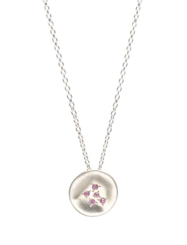 Posy Pendant Necklace – Silver & Pink Sapphires