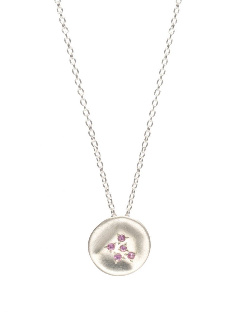 Posy Pendant Necklace – Silver & Pink Sapphires