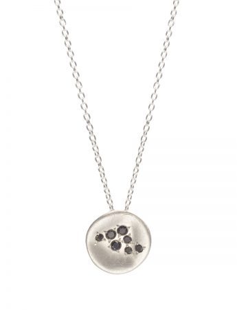 Posy Pendant Necklace – Silver & Black Diamonds