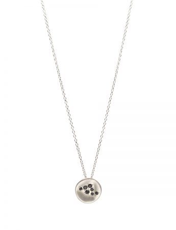 Posy Pendant Necklace – Silver & Black Diamonds
