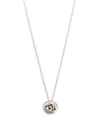 Posy Pendant Necklace – Silver & Black Diamonds