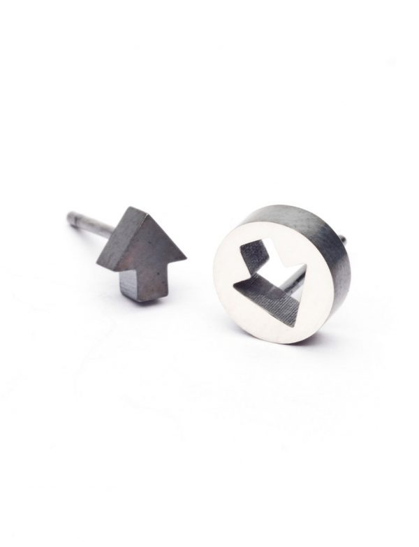 Punch Arrow Stud Earrings – Sterling Silver