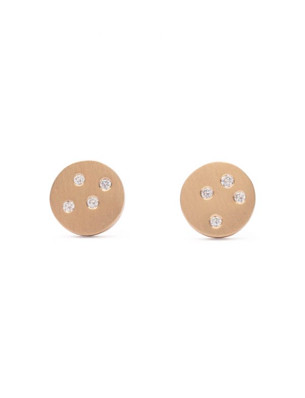 Speckled Stud Earrings – Gold & Diamond