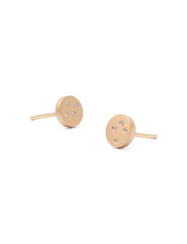 Speckled Stud Earrings – Gold & Diamond