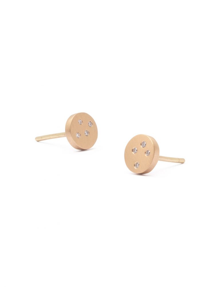 Speckled Stud Earrings – Gold & Diamond