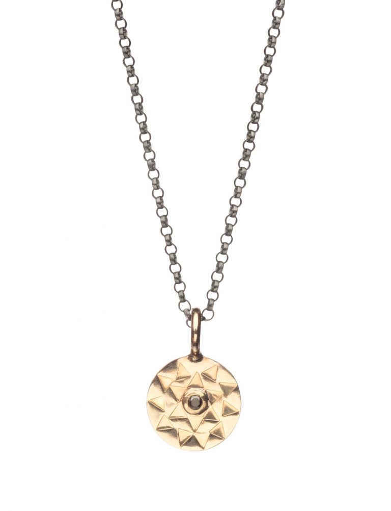 Sundisk Necklace – Gold & Black Diamond