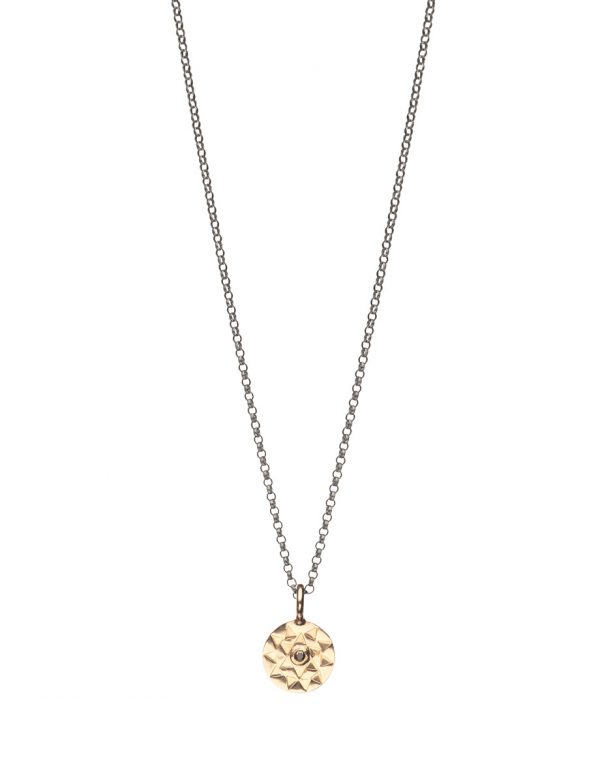 Sundisk Necklace – Gold & Black Diamond