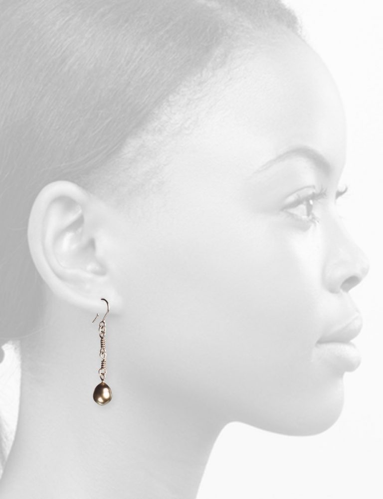 Swivel Drop Earrings – Silver & Tahitian Pearls