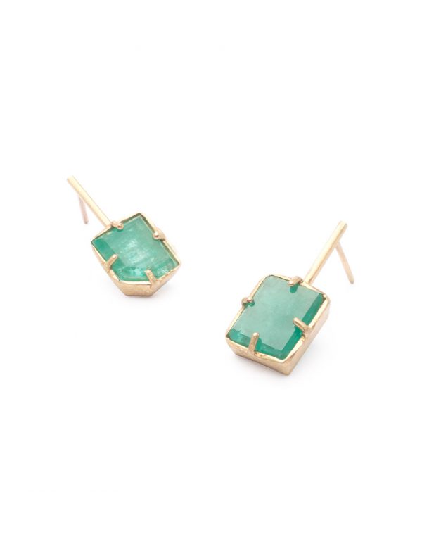 Textura Asymmetry Earrings – Emerald