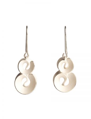 Two Drop Continuous Taegeuk Cloud Hook Earrings – Silver