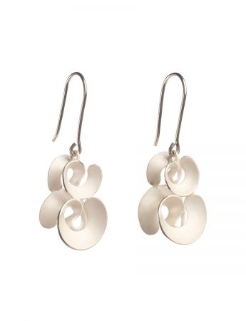 Two Drop Continuous Taegeuk Cloud Hook Earrings – Silver