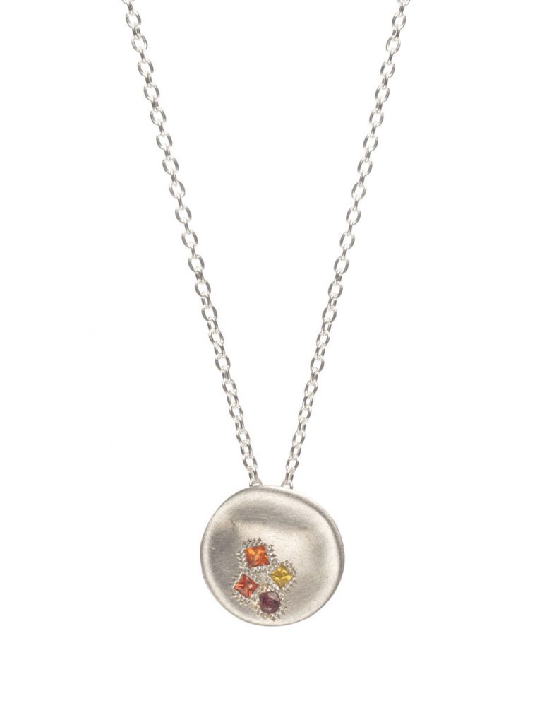 Posy Pendant Necklace – Silver & Autumn Sapphires