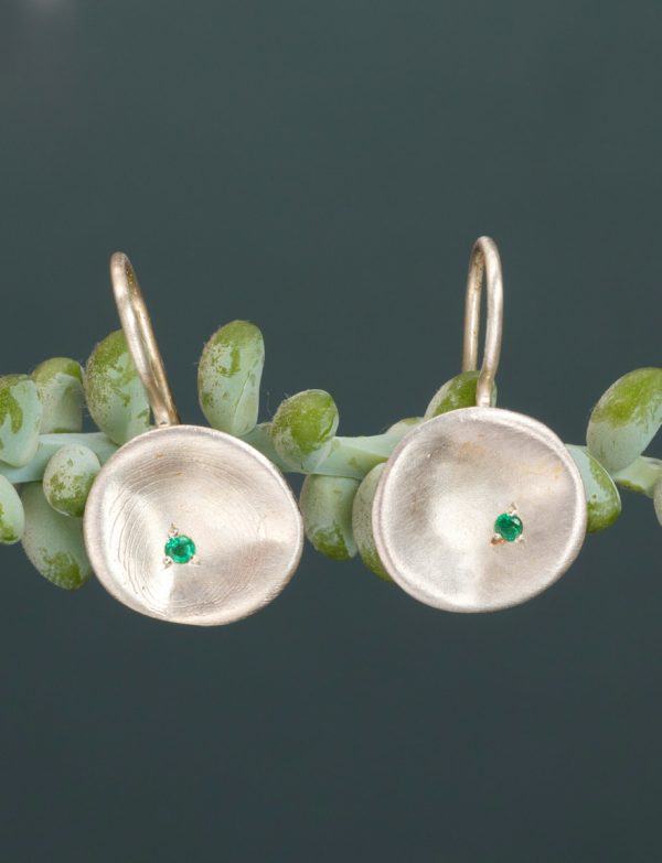 Posy Earrings – Silver & Emeralds