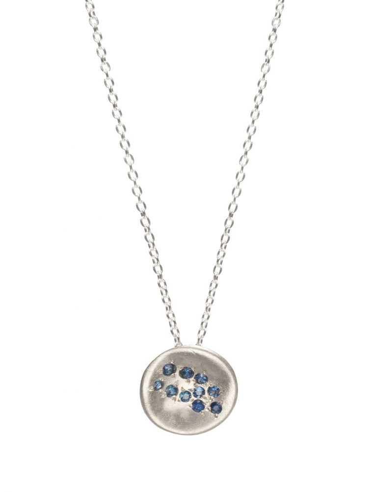 Posy Pendant Necklace – Silver & Blue Sapphires