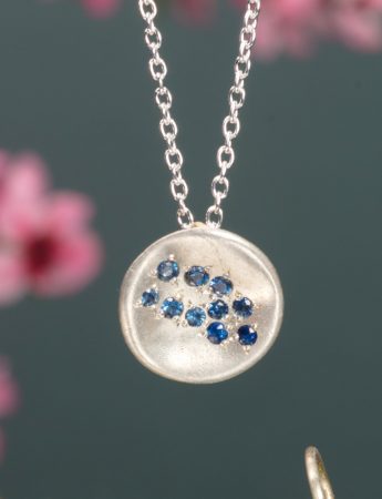 Posy Pendant Necklace – Silver & Blue Sapphires