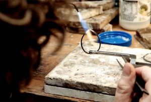 Anna Davern soldering reef earrings