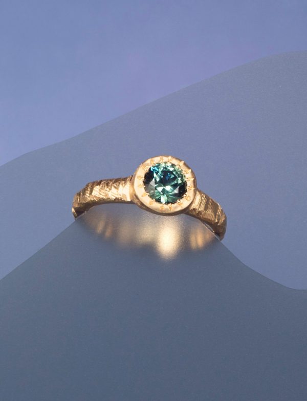 Uber Love Ring – Gold & Teal Sapphire