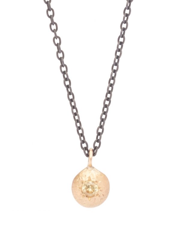 Textura Centra Pendant – Gold & Sapphire