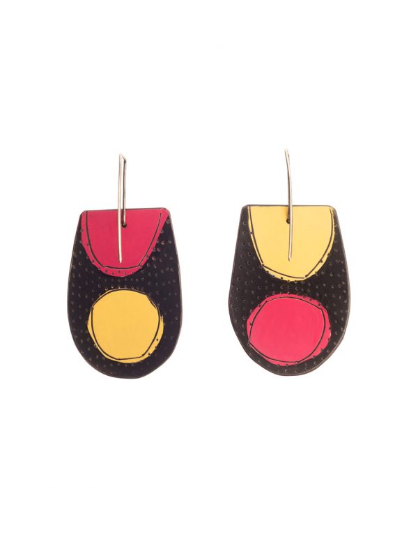 Apron Reversible Earrings – Blue, White, Pink and Soft Yellow