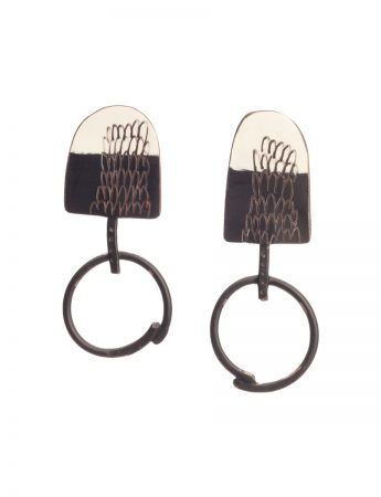 Upside Down Cutlery Earrings – Black & White