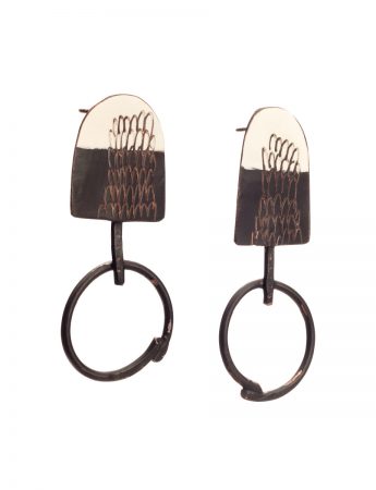 Upside Down Cutlery Earrings – Black & White