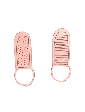 Upside Down Cutlery Stud Earrings – Pink
