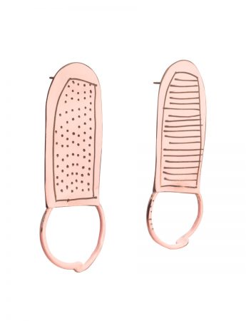 Upside Down Cutlery Stud Earrings – Pink