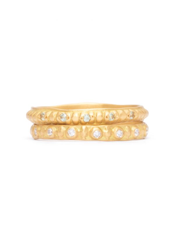 Istanbul Stitches Ring – Yellow Gold & Sapphires